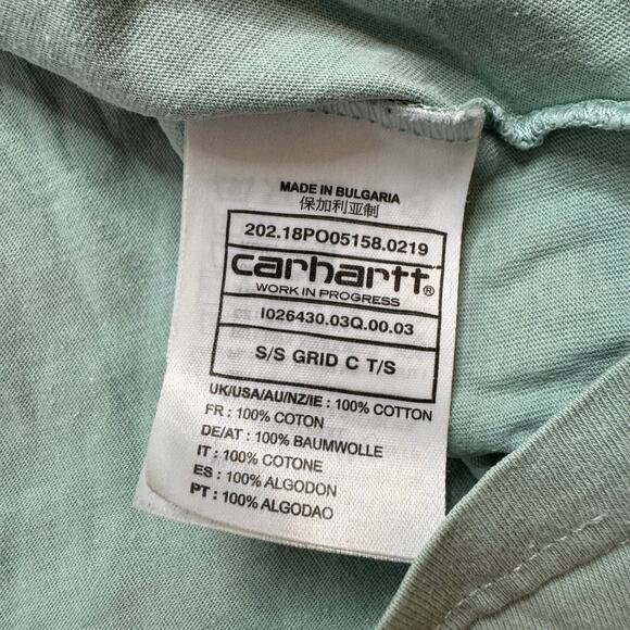 CARHARTT Work In Progress Blue Warped Brain Bubble World Grid T-shirt Sz XL Mens - Picture 5 of 11